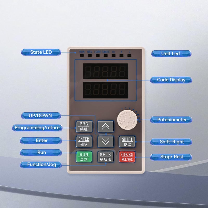 Mollom محرك تردد متغير VFD 220V 2.2KW 3HP 9.6A 220V مدخل أحادي أو ثلاثي إلى مخرج ثلاثي 0-3000 هرتز للتحكم في العاكس لمحرك المغزل CNC للتحكم في السرعة - Image 3